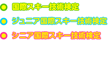 国際スキー技術検定・ジュニア国際スキー技術検定・シニア国際スキー技術検定